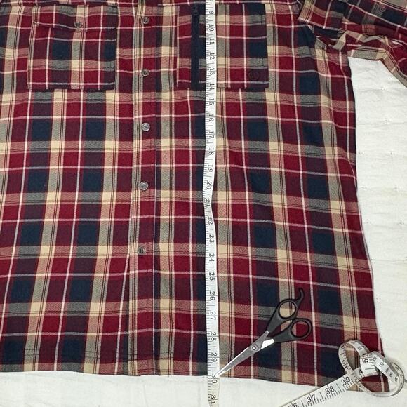 Wrangler ATG Long Sleeve Shirt Men's XL Red Blue Plaid Utility Organic Cotton - Picture 7 of 11